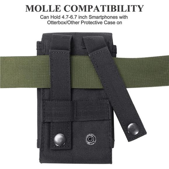 Universal Tactical MOLLE Holster Army Mobile Phone Belt Pouch EDC Samsung iPhone - Picture 3 of 5